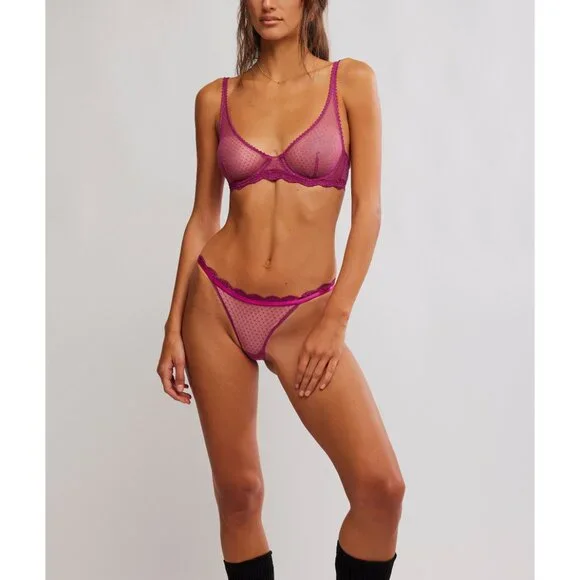 FREE PEOPLE Midweek Underwire Bra / Magenta Haze - Picture 5 of 6